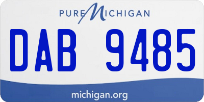 MI license plate DAB9485