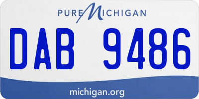 MI license plate DAB9486