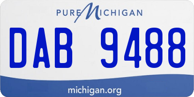 MI license plate DAB9488