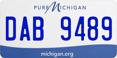 MI license plate DAB9489