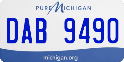 MI license plate DAB9490