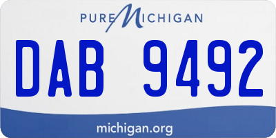 MI license plate DAB9492