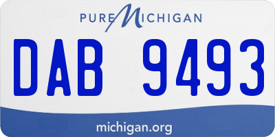 MI license plate DAB9493