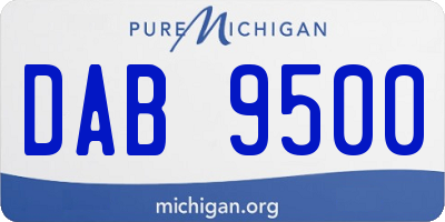 MI license plate DAB9500