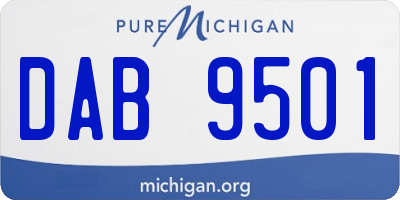 MI license plate DAB9501