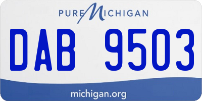 MI license plate DAB9503