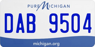 MI license plate DAB9504