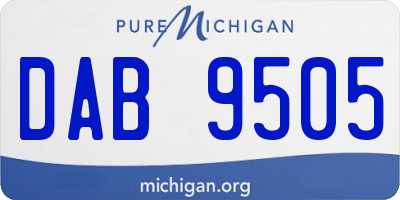 MI license plate DAB9505