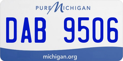 MI license plate DAB9506