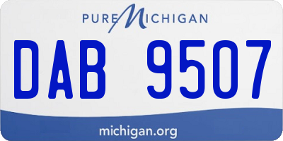 MI license plate DAB9507