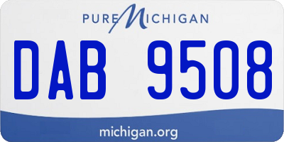 MI license plate DAB9508