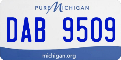 MI license plate DAB9509