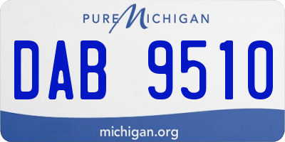 MI license plate DAB9510