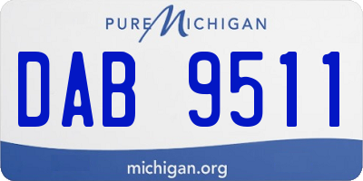 MI license plate DAB9511