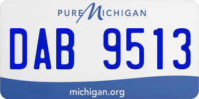 MI license plate DAB9513