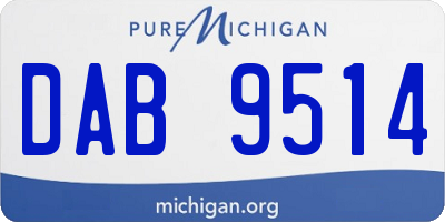 MI license plate DAB9514