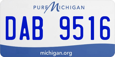 MI license plate DAB9516