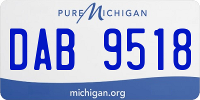 MI license plate DAB9518