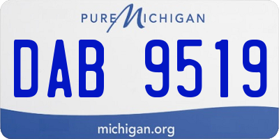 MI license plate DAB9519