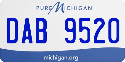 MI license plate DAB9520