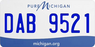 MI license plate DAB9521