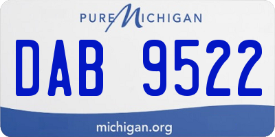 MI license plate DAB9522