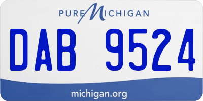 MI license plate DAB9524