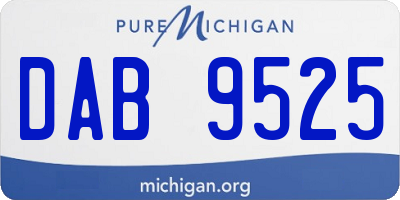 MI license plate DAB9525