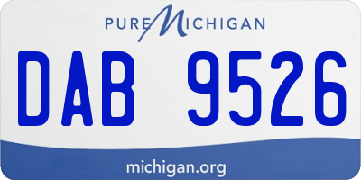 MI license plate DAB9526