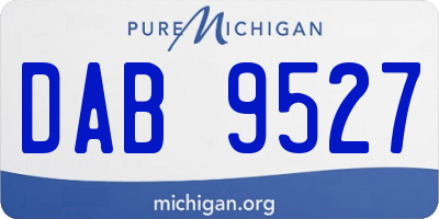 MI license plate DAB9527