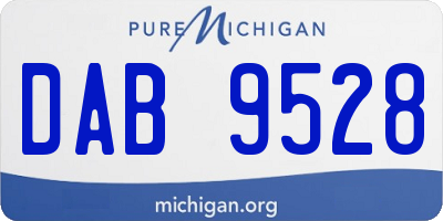 MI license plate DAB9528