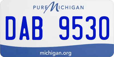MI license plate DAB9530