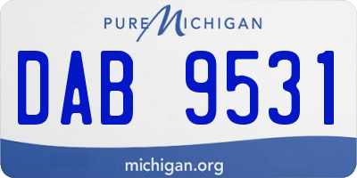 MI license plate DAB9531
