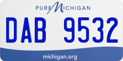 MI license plate DAB9532