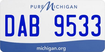 MI license plate DAB9533