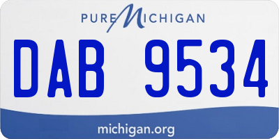 MI license plate DAB9534