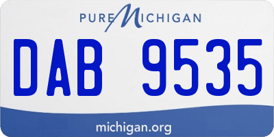 MI license plate DAB9535