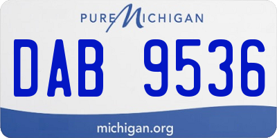 MI license plate DAB9536