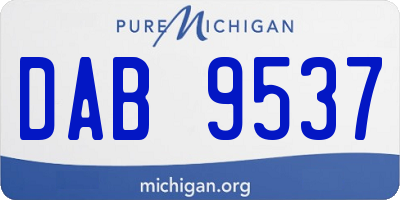 MI license plate DAB9537