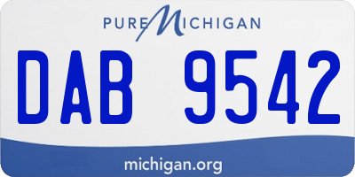 MI license plate DAB9542