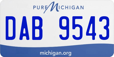 MI license plate DAB9543