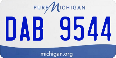 MI license plate DAB9544