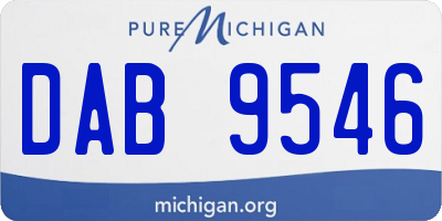 MI license plate DAB9546