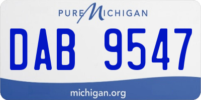 MI license plate DAB9547