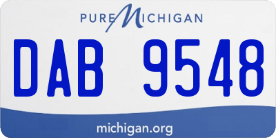 MI license plate DAB9548
