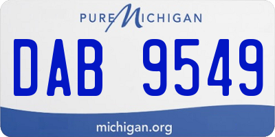 MI license plate DAB9549
