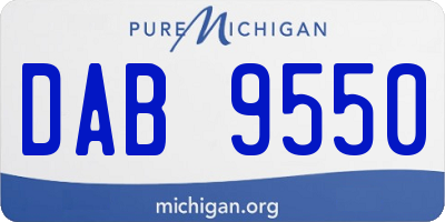 MI license plate DAB9550