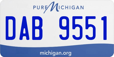 MI license plate DAB9551