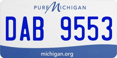 MI license plate DAB9553