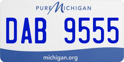 MI license plate DAB9555